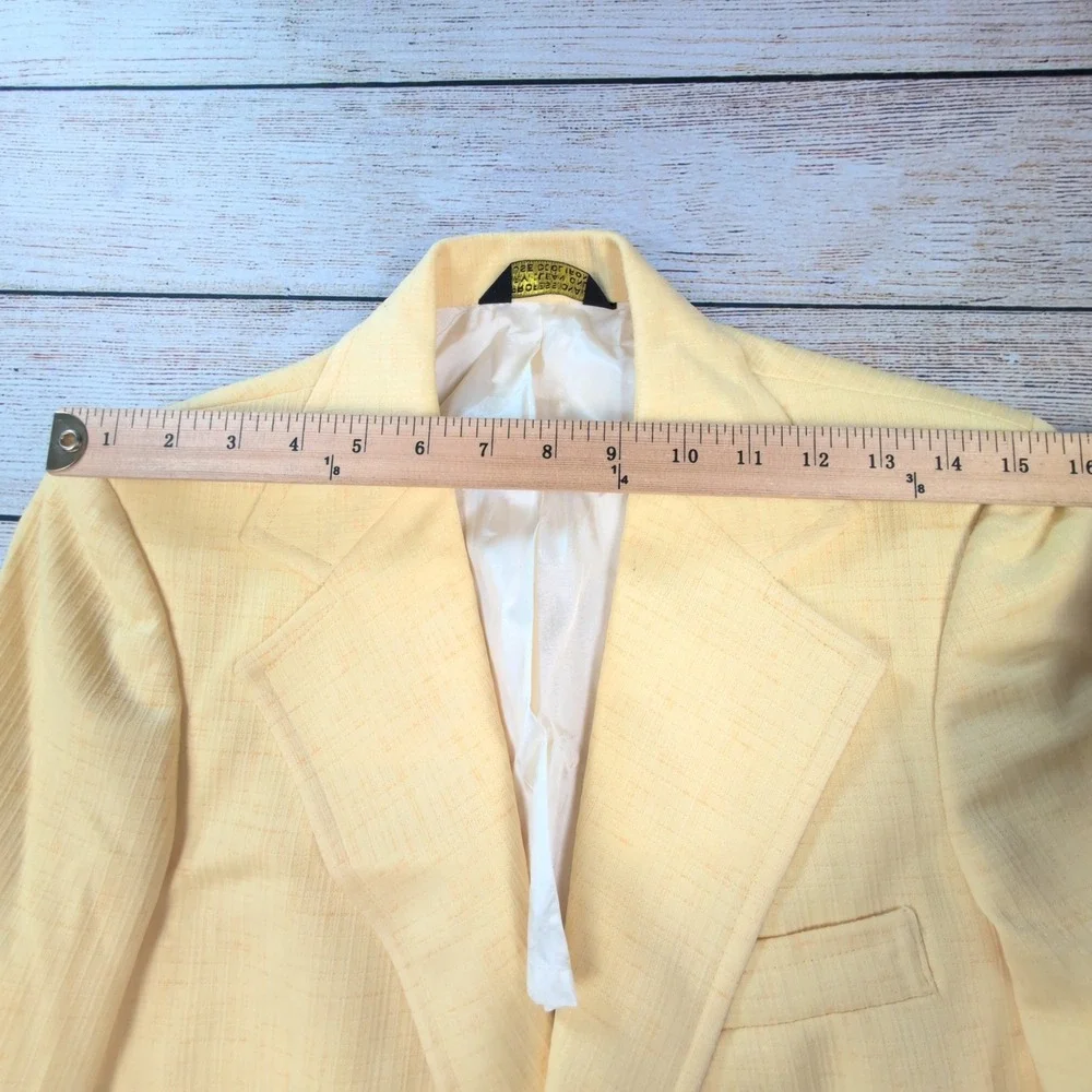Vintage 1970s Yellow Sport Coat Blazer Men's Western Disco Leisure Jacket 35 -36